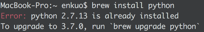 image from Homebew Error: python 2.7.x is already installed